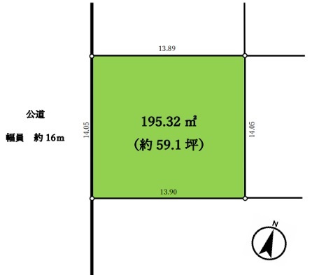日高市武蔵高萩3丁目　建築条件なし売地　JR川越線『武蔵高萩駅』徒歩8分　【高萩北小学区】の区画図