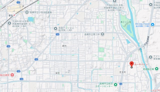 高槻市郡家新町の賃貸マンションの地図