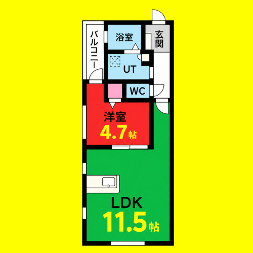 DEVELD中郷　名古屋市賃貸　仲介手数料無料の間取り
