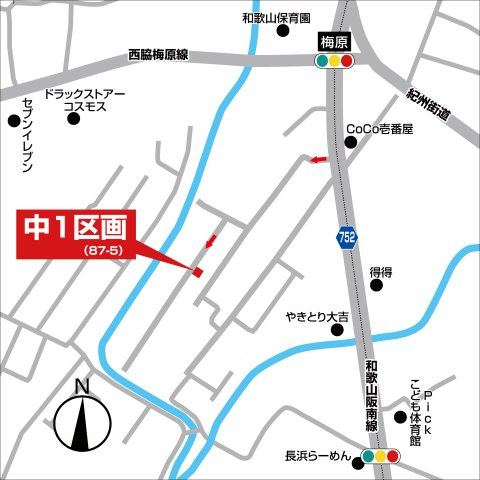 ライフフィールド中1区画（87-5）の地図