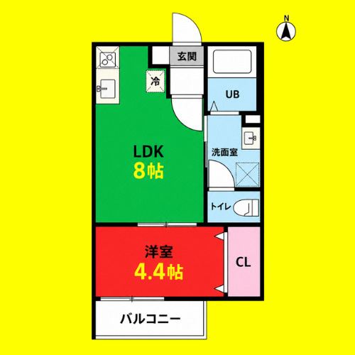 CASA　MEDIO(カサメディオ)　名古屋市賃貸　仲介手数料無料の間取り