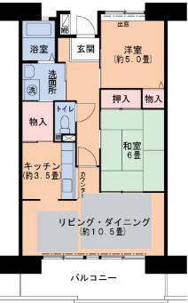 URパークタウン西武庫　6号棟の間取り
