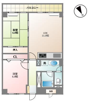 マンション楽の間取り