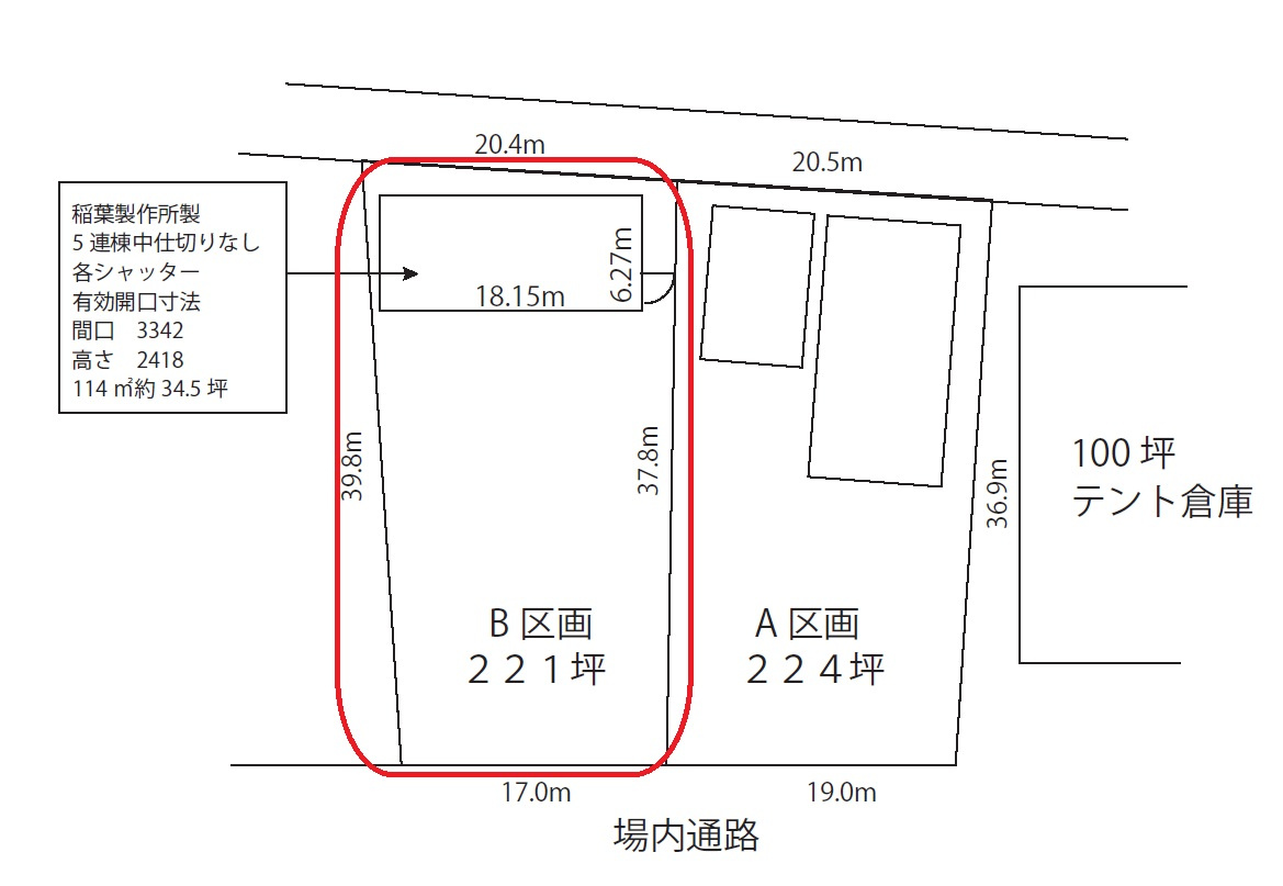柏市藤心の倉庫の間取り