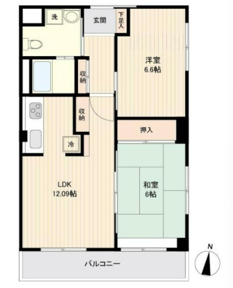 川崎市多摩区布田の賃貸マンションの間取り