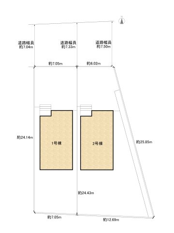 碧南市浜田町第1　新築戸建＜2号棟＞の区画図|駐車場並列２台可能