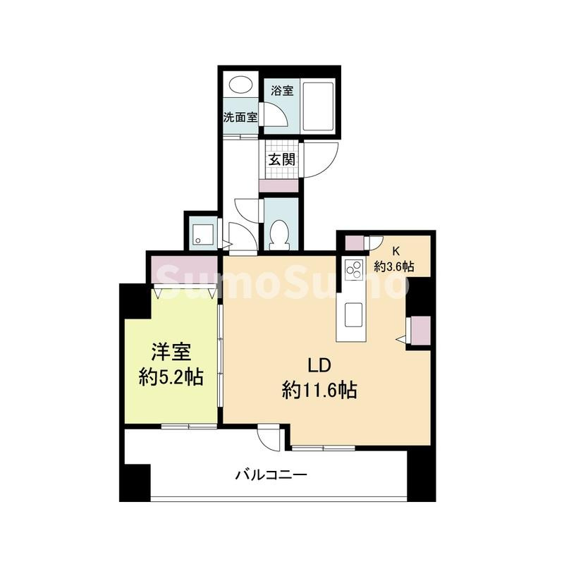 クロスレジデンス大阪新町の間取り