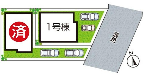 上田東町新築戸建　1号棟の区画図