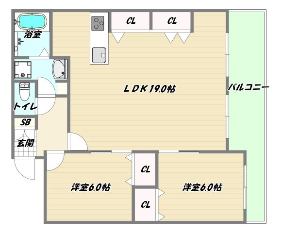 大阪市淀川区西中島４丁目の賃貸マンションの間取り