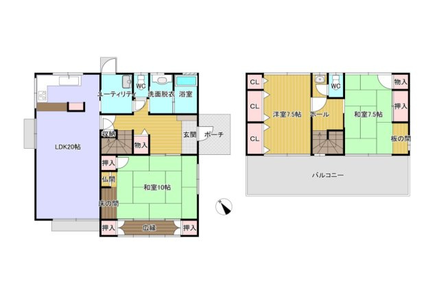 久留米市高良内町　中古戸建の間取り