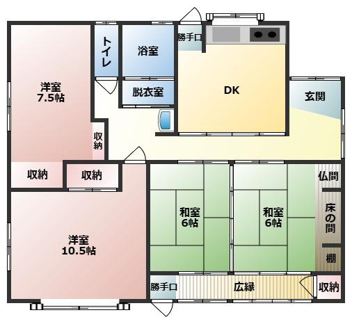 都城市庄内町の中古一戸建の間取り