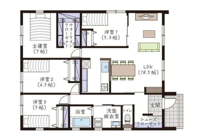 古閑中町戸建の間取り