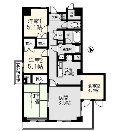 石神井ガーデンフラットの間取り