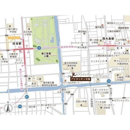 アビタシオン大島の地図