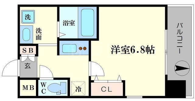 レジュールアッシュ玉造の間取り