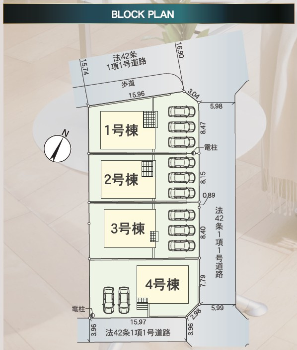 さぬき市志度の新築一戸建の区画図