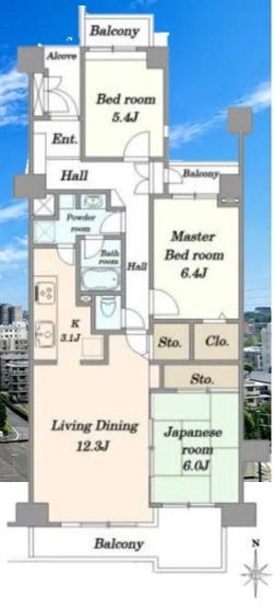 【間取り】 | 稲毛スカイタウン　ふれあいの街弐号館