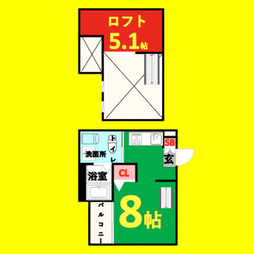 Cozy　Loft(コージーロフト)　名古屋市賃貸　仲介手数料無料の間取り
