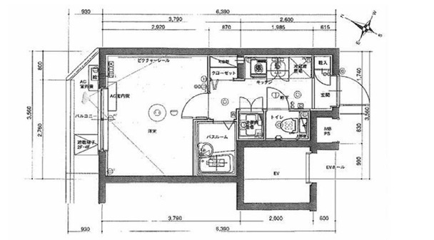 板橋区氷川町の賃貸マンションの間取り