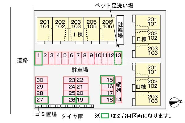 アンソレイエ高浜Ⅲの区画図