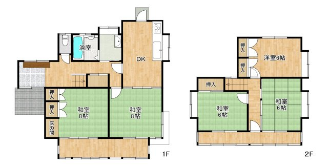 名取市上余田千刈田　中古戸建の間取り