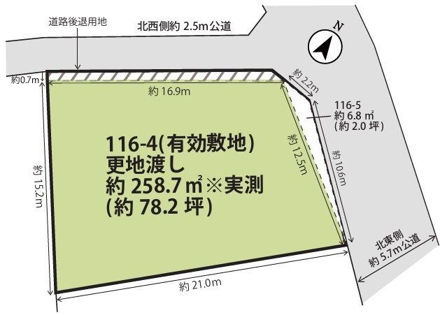 日高市女影　建築条件なし売地　JR川越線『武蔵高萩駅』徒歩12分　【高萩小学区】の土地図