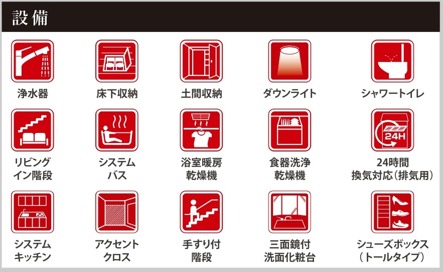 市川市柏井町１丁目新築戸建（柏井町２期）の構造・工法・仕様|設備一覧