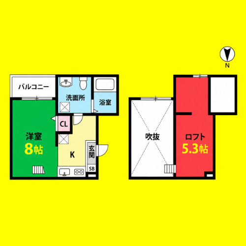 シャンティ中島(シャンティナカシマ)　名古屋市賃貸　仲介手数料無料の間取り