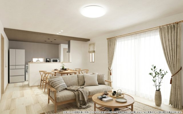 【完成予想図】 | 【LDK　イメージパース】
※画像は設計図面を基に作成したイメージです。