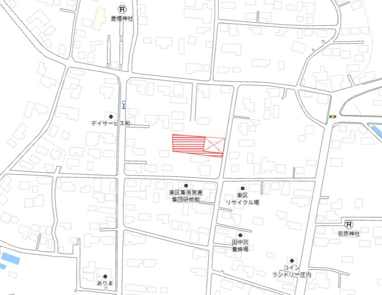 都城市庄内町の売地の土地図