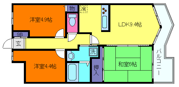 プレステージ深江南町の間取り