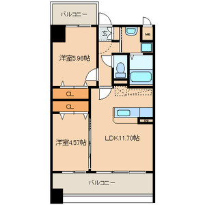 セゾンドール貝塚の間取り|使いやすい間取りです。