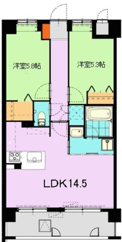 ニューガイア空港通りの間取り|使いやすい間取りです。
