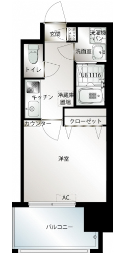 エンクレスト博多駅前3の間取り|使いやすい間取りです。