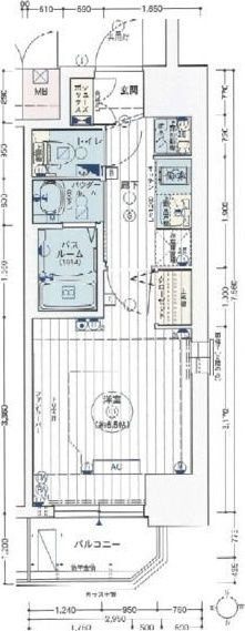 エステムコート名古屋新栄Ⅲグローリィの間取り