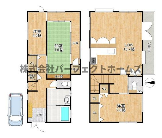 星田山手2丁目戸建　賃貸の間取り
