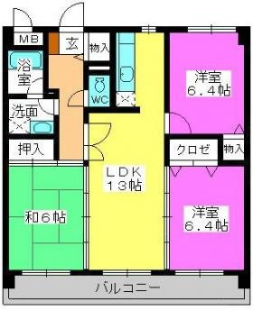 マンハイム板付の間取り|間取り図