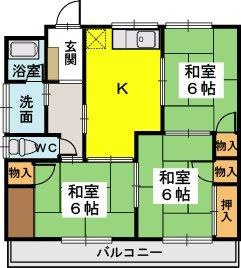 稲永コーポの間取り|間取り図