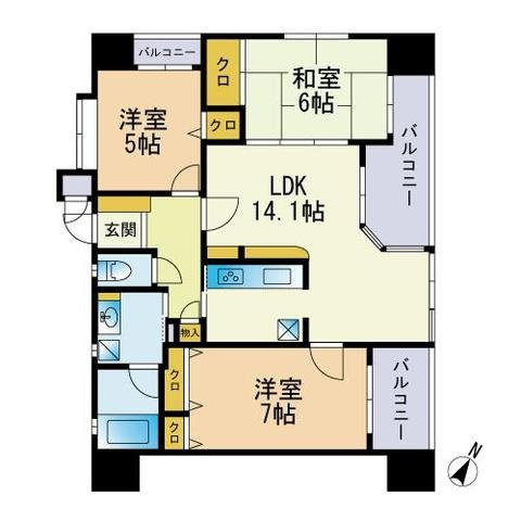 エイルマンション博多駅東コンフォートの間取り|間取図