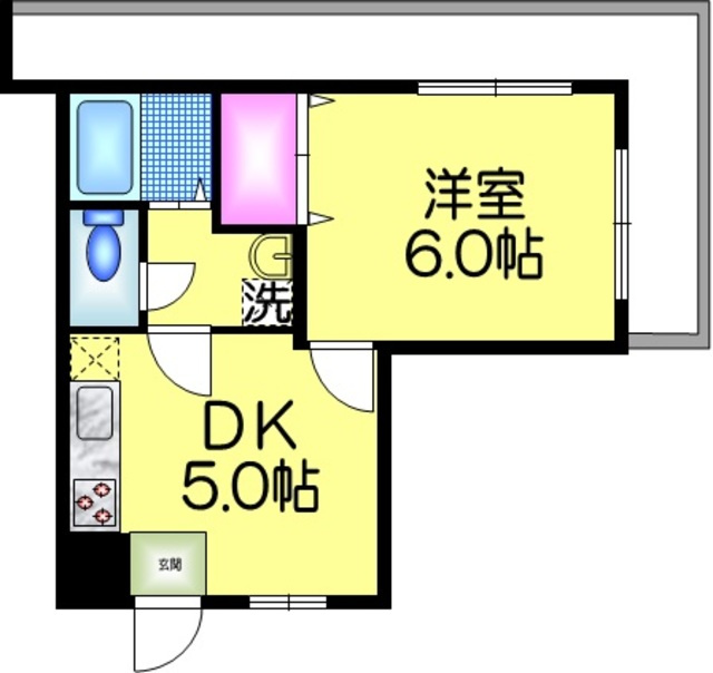 葛岡第二マンションの間取り|★角部屋３面採光★