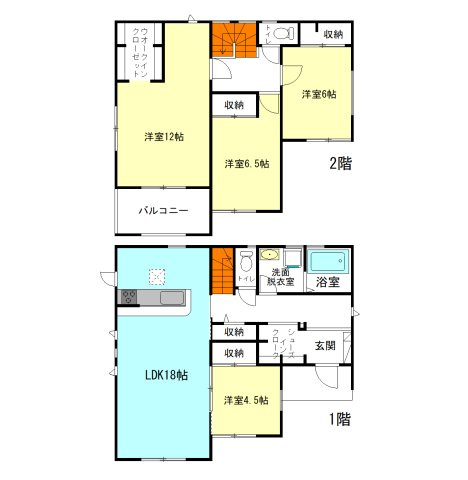 【間取り】 | フォーセール前橋市第5富士見町時沢ー② | 玄関には嬉しいシューズインクローク完備！
全居室南向きのモダンな洋室仕様！