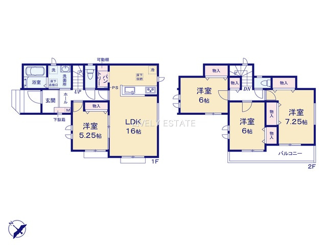 越谷市大字大房 新築分譲住宅の間取り