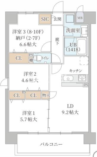 ラフィネール大阪十三の間取り