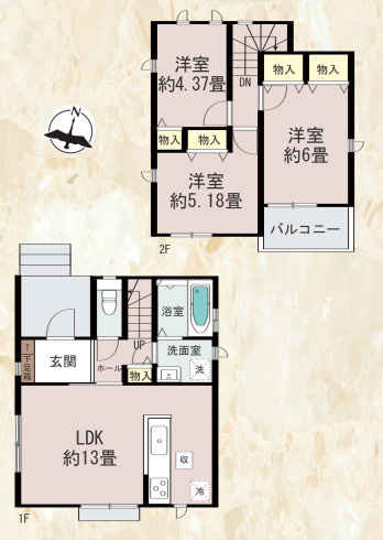 【間取り】 | 福岡市南区老司3丁目　B号棟（全2棟）【仲介手数料無料・0円】 | 平日、土日祝日もお好きな日時にご見学可能です。お気軽にお問合せ下さい。