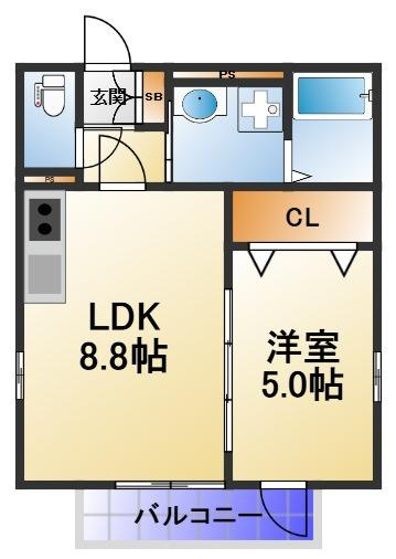 【間取り】 | S Apt.蒲生四丁目