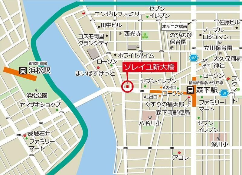 ソレイユ新大橋の地図