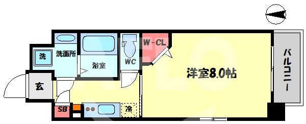 ミラージュパレス新梅田Rioの間取り|ミラージュパレス新梅田Rio　開放感ある間取り