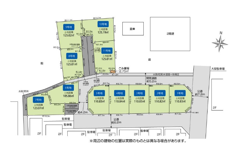 敷地面積32～37坪　売地　川越市上野田町