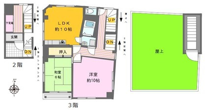 平山ビルの間取り|間取り　※屋上は緊急時以外使用禁止