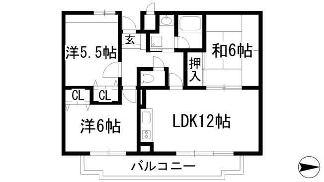 【間取り】 | ベルクオーレ上池田